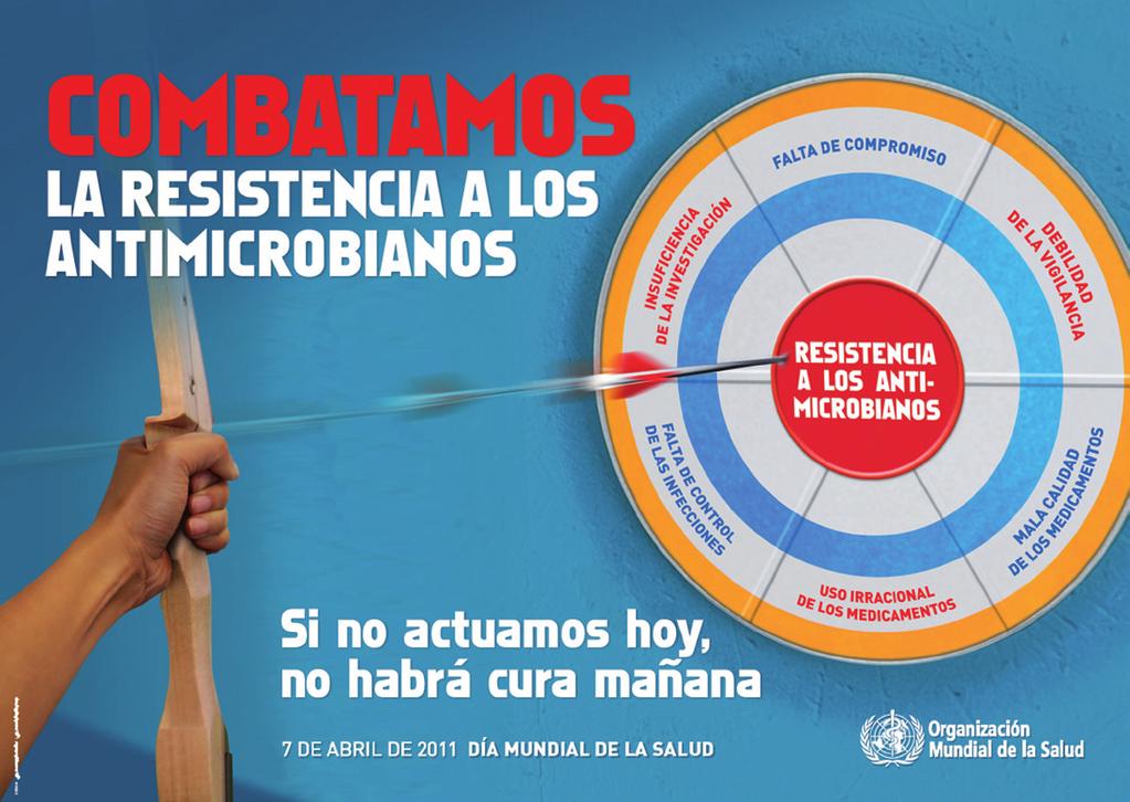 Sección de Interés Combatamos la resistencia a los antimicrobianos Dia Mundial de la Salud 211 El problema de la resistencia a los antimicrobianos es motivo de preocupación mundial.