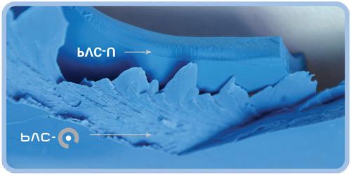 molecular del PVC convencional, pasando de una estructura amorfa a otra laminar que mejora de forma significativa las propiedades mecánicas del producto, a la vez que mantiene intactas sus