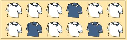 Ejemplo: Un golfista tiene 12 camisas en su clóset. Suponga que 9 son blancas y las demás azules. Como se viste de noche, simplemente toma una camisa y se la pone.