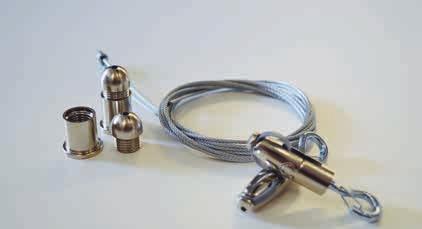 Cable Suspensor SAE-GHD- Kit de montaje Anclaje en espiral (incluido en el suministro) Kit de montaje SAE-GHD- Longitud del cable,0 m Soporte de la carga 5,6 kg Formas estándar Isla acústica redonda