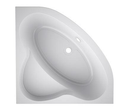 Bañera de acero en color blanco rectangular para instalar de forma encastrada en el cuarto de baño.