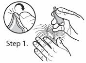 Paso 1: Con una mano sostener la pipeta en posición vertical lejos del rostro y romper la punta de la abertura curvándola y doblándola hacia atrás sobre sí misma.