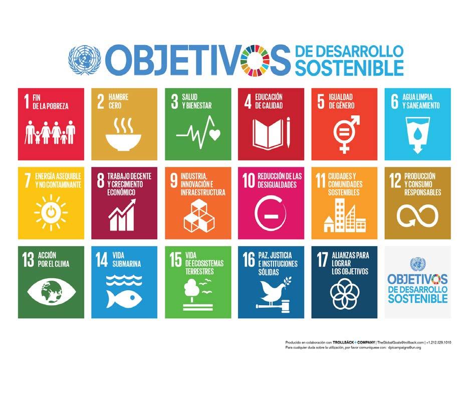 17 Objetivos de Desarrollo sostenible (ODS) universales, integrados e indivisibles para estimular acciones a favor de las personas, el planeta, la prosperidad, la paz y las alianzas. 16.