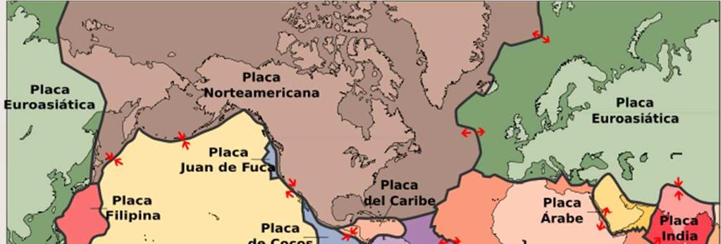 DINÁMICA INTERNA: Placas Tectónicas La litosfera se encuentra fracturada en 15