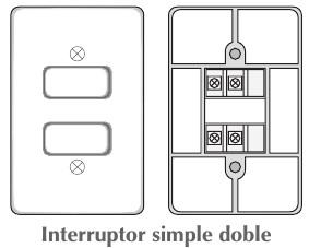 Interruptores de conmutación Los interruptores simples, dobles y triples tienen siempre dos terminales por cada interruptor.
