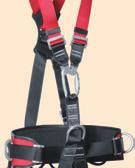 Cinturón de posicionamiento con dos puntos de anclaje laterales y porta-herramientas. Acolchado en hombros y piernas.