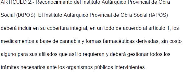 Cannabis. Ley provincial Promulgada 05-12-2016; Publicada en el B.O. el 15-12-2016.