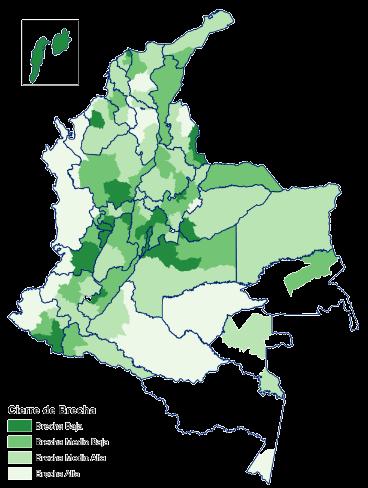 TRES COLOMBIAS: CIERRE DE BRECHAS Indicador de Convergencia Intrarregional (ICIR) mide el nivel de desigualdad en términos socioeconómicos entre los municipios que conforman una región Variables: