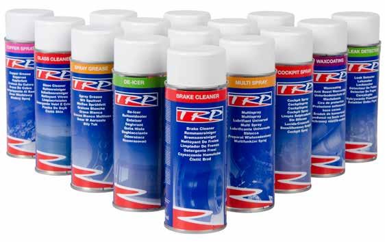 TRP ofrece una gama completa de aerosoles TRP para ayudarle en todos los posibles trabajos de limpieza, protección, lubricación y pintura.