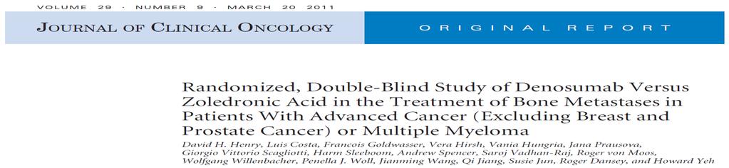 J Clin Oncol 2011;29(9):1125-32; Fizazi K et al. The Lancet 2011;377;813-822.