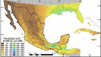 La precipitación en Mesoamérica disminuirá Los modelos a futuro (2090) muestran una reducción en la precipitación y un aumento en la aridez