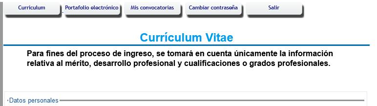 Registro de Currículum Vitae 4.