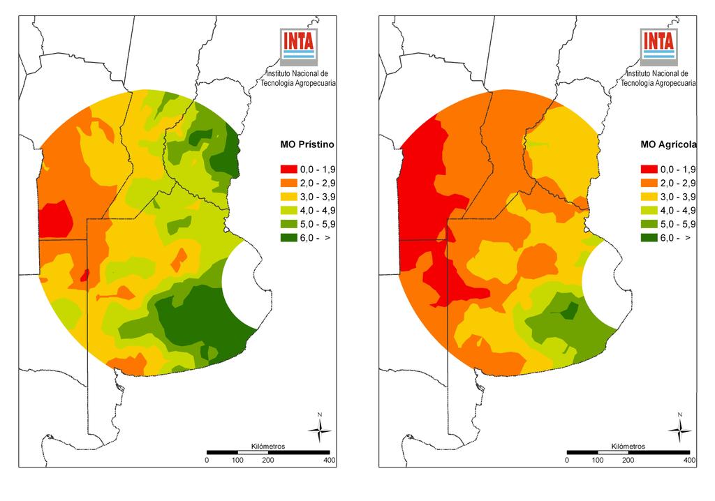 Niveles de MO en suelos de la región Pampeana: Muestreo 2010-11