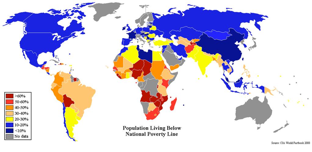 Población que vive bajo la línea de la pobreza a nivel