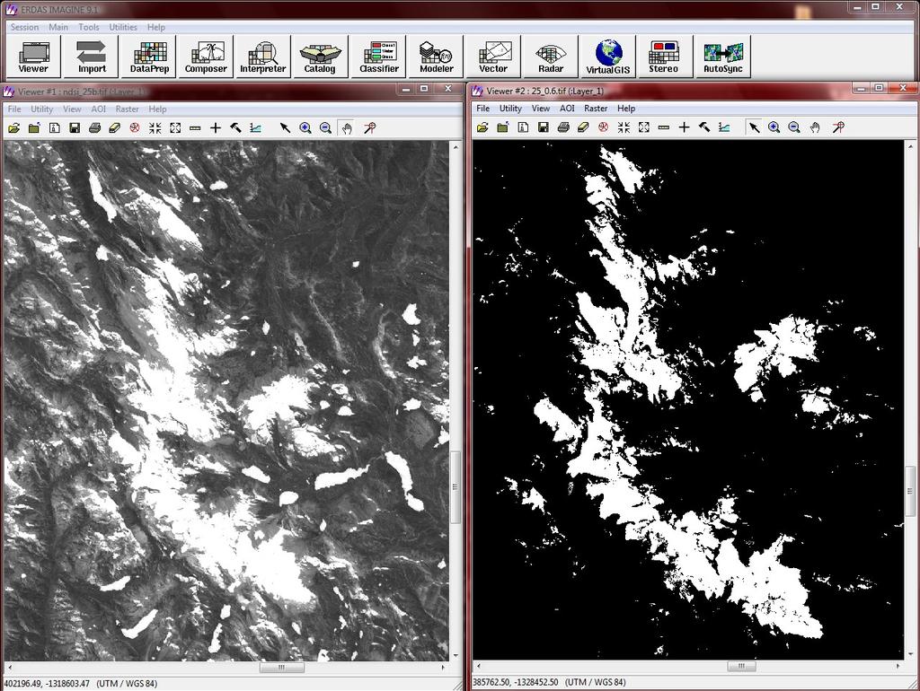 de escenas comprados: 3 (de 2000 hasta 2008) Landsat ETM+ resolución: 30 * 30