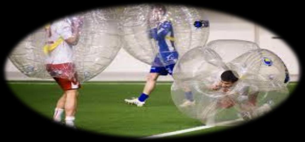 BUMPER BALL o FÚTBOL BURBUJA La burbuja es de un metro y medio de diámetro y la sujeción se hace mediante un arnés.