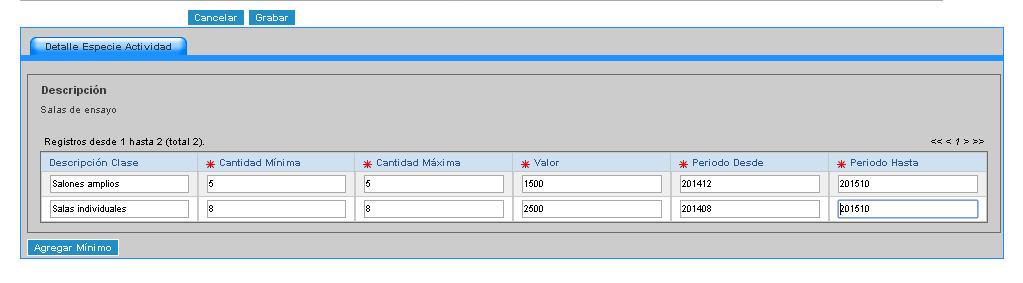 Botón Grabar Permite registrar en el sistema los datos ingresados, de manera de poder continuar trabajando en otro momento.