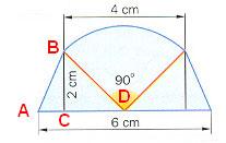 Unidad nº 6 Figuras planas 0 Área 1 A sombreada = A cuadrado A un cuarto de círculo = 10 π 10 = 7788,,5544 ccm 4 Perímetro Además BD = BC = =, 83 cm Como el triángulo BCD es un triángulo rectángulo
