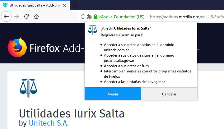 org/en-us/firefox/addon/utilidades-iurix/ Hacer Click en "+ Add to Firefox" Cuando