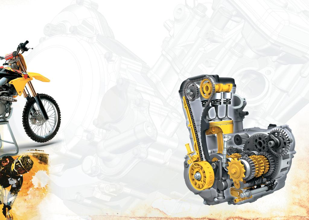 Concepto de Diseño del Motor Para brillar en competición, un motor de motocross ha de ser robusto, eficaz y potente.