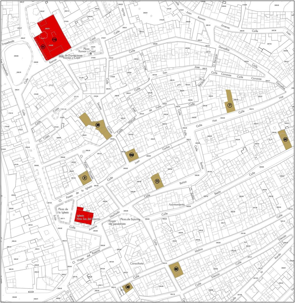 Plan General de Ordenación Urbanística de El Rubio SITUACIÓN DE LOS EDIFICIOS CATALOGADOS Calle Beata, 61 Calle Botica, 11 Calle Juan Carlos I, 10d Calle La Hoz, 7