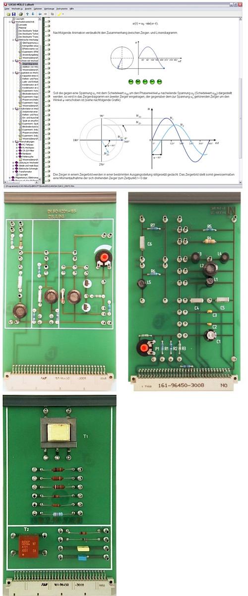 Volumen de suministro: 1 tarjeta de experimentación con elementos pasivos de montaje R, L, C, combinables por medio de clavijeros de 2 mm 1 tarjeta de experimentación con 3 circuitos resonantes RLC,