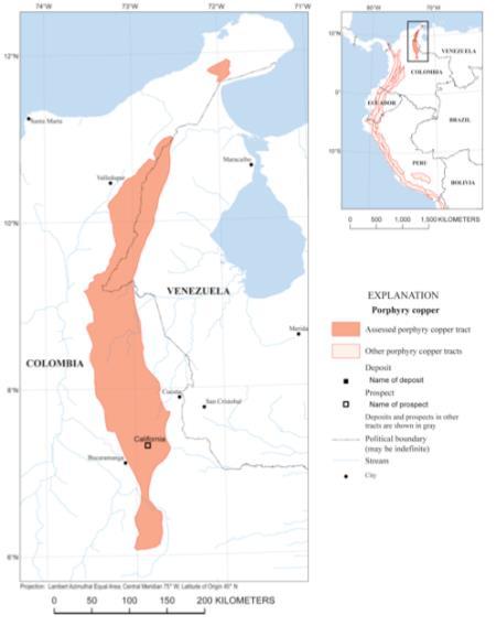 Depósitos descubiertos y prospectos de pórfidos de cobre en el norte de Suramérica Cunningham et al.