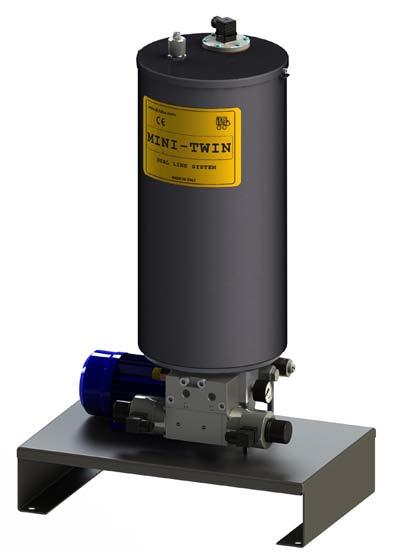 Características de la bomba Mini Twin-Pump Mini Twin-pump Datos técnicos Principio de funcionamiento Presión de funcionamiento Caudal de lubricante Válvula de seguridad Conexión de la línea principal