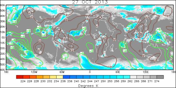Por otra parte, en el Pacífico Central y Sur se aprecia anomalías ligeramente negativas, exceptuando la región cercana a la