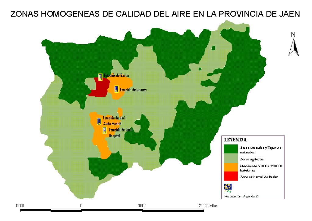 Diagnosis Técnica Agenda 21 de Úbeda Mapa 1 Fuente: Consejería de Medio Ambiente de la Junta de Andalucía, 2001 4.2 FUENTES DE EMISIONES CONTAMINANTES EN ÚBEDA.