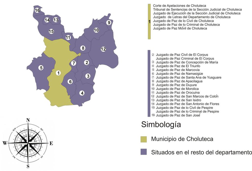 Mapa Jurisdiccional del departamento de Choluteca