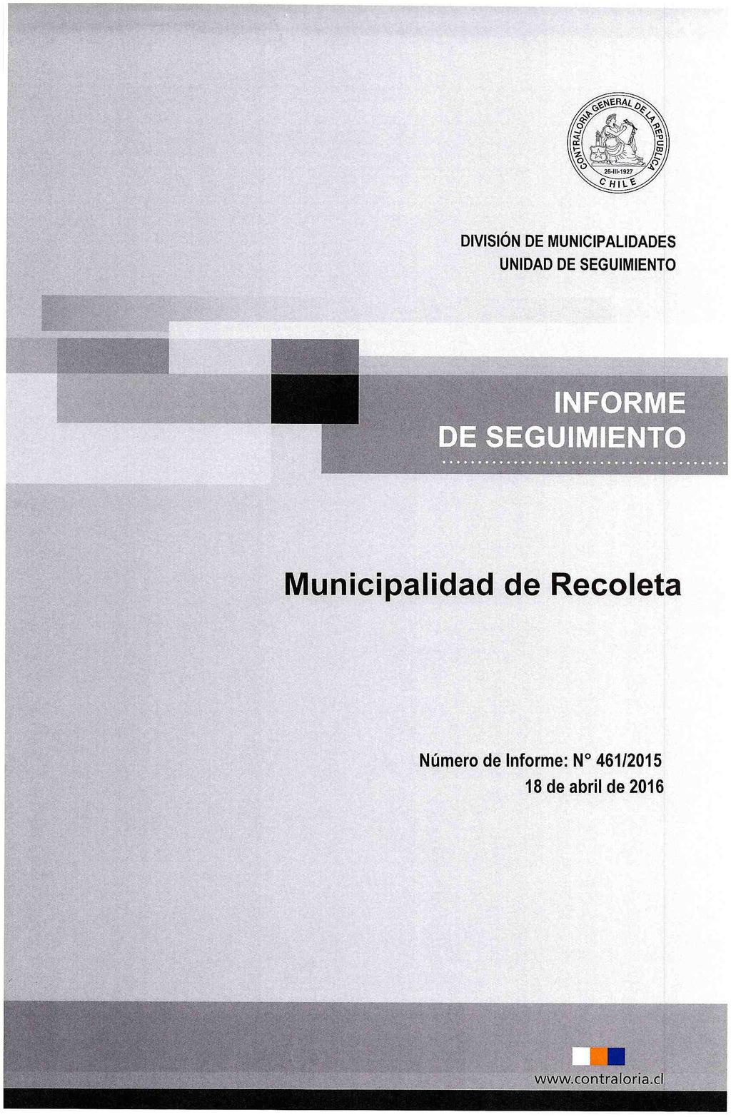 INFORME DE SEGUIMIENTO Municipalidad de Recoleta