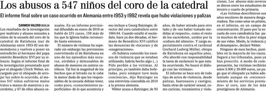 El Mundo España Prensa: Diaria Tirada: 159.768 Ejemplares Difusión: 108.386 Ejemplares Página: 34 n: SOCIEDAD Valor: 7.