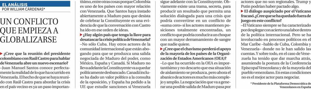 La Razón España Prensa: Diaria Tirada: 107.197 Ejemplares Difusión: 77.129 Ejemplares Página: 24 LÍTICA INTERNACIONAL Valor: 4.