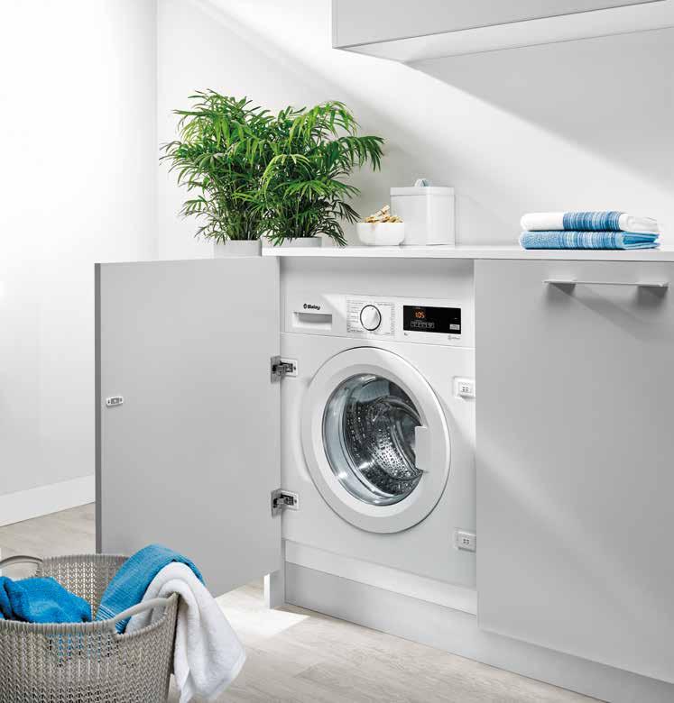 Lavadoras integrables Las lavadoras integrables Balay ofrecen una amplia variedad de funciones y programas, y las mismas prestaciones que cualquier lavadora de libre instalación.