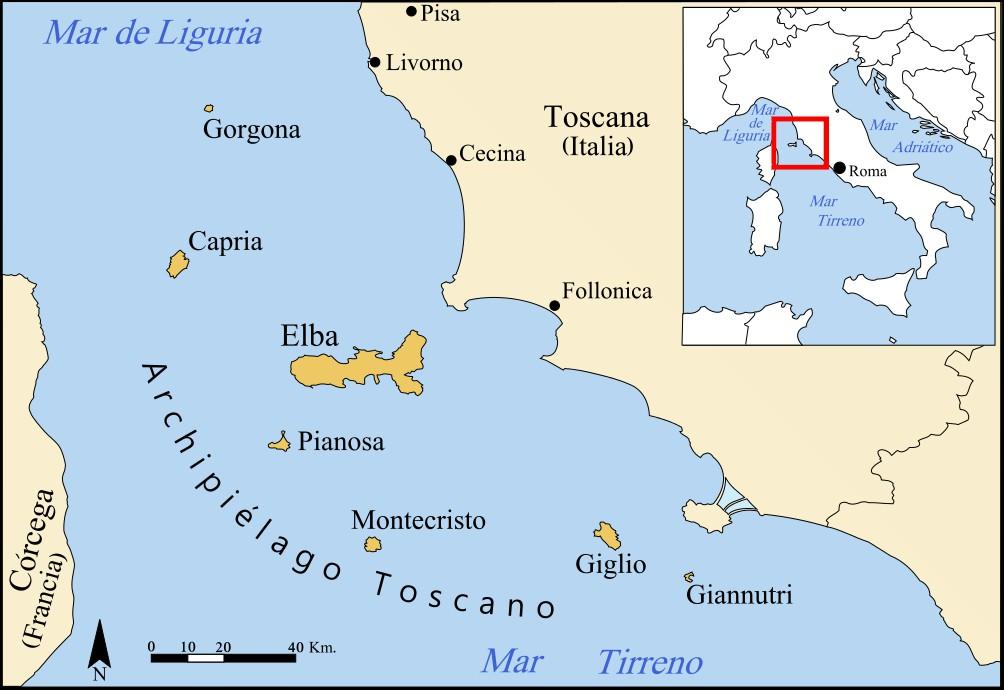 a la isla de Elba, reinstaurándose en Francia la monarquía de los Borbones.