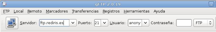 gftp(linux) Descargamos e instalamos el programa.