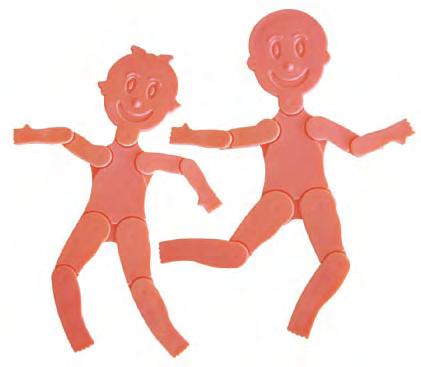 3073 Muñeco Articulado Armar al niño y niña con el ensamble que cuentan cada uno, permite al alumno diferenciar entre los dos