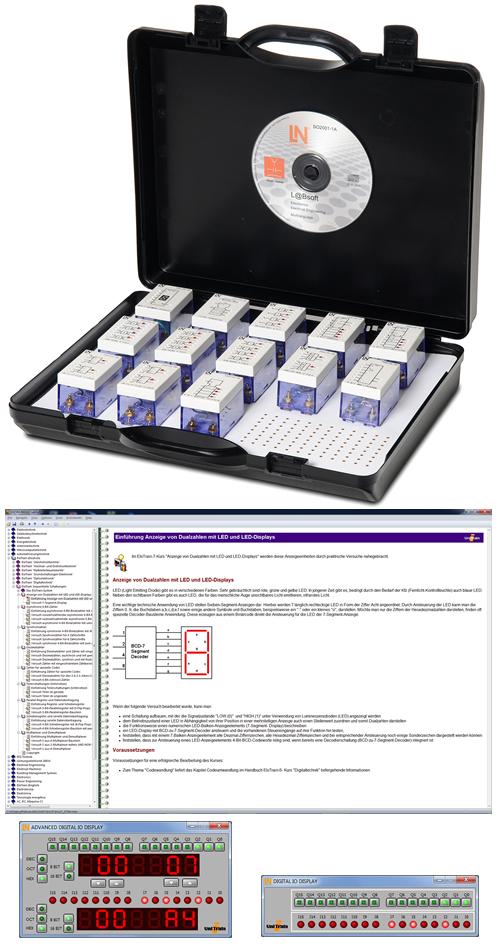 CD-ROM con el navegador Labsoft y el software del curso Maleta para almacenamiento de la colección de componentes y el CD-ROM 7 Curso EloTrain 7: Circuitos secuenciales SO4206-1G 1 Contenidos de