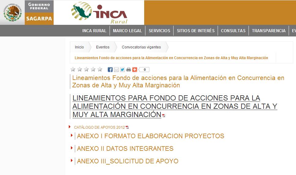 Informes: Sitio electrónico de Inca Rural A.C.