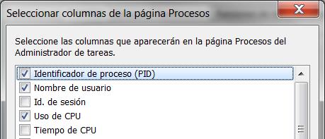 Mostrar procesos de todos los usuarios Clicar la columna PID para ordenarlos por ese criterio. Para cada programa a cerrar: Localizarlo por su PID.