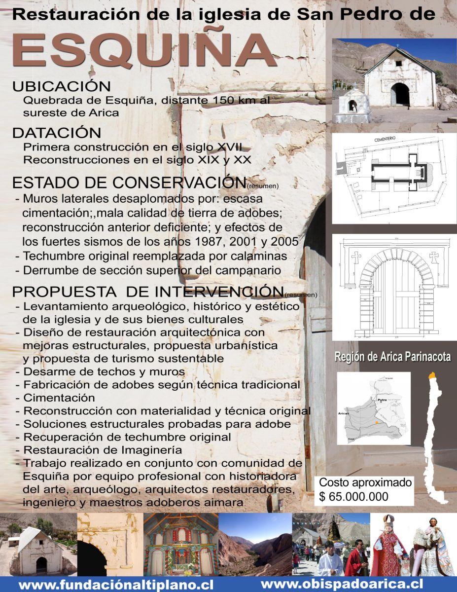 2. INTERVENCIÓN PATRIMONIAL DE LA IGLESIA DE SAN PEDRO DE ESQUIÑA Restauración patrimonial de la iglesia de Esquiña en coordinación con su comunidad.