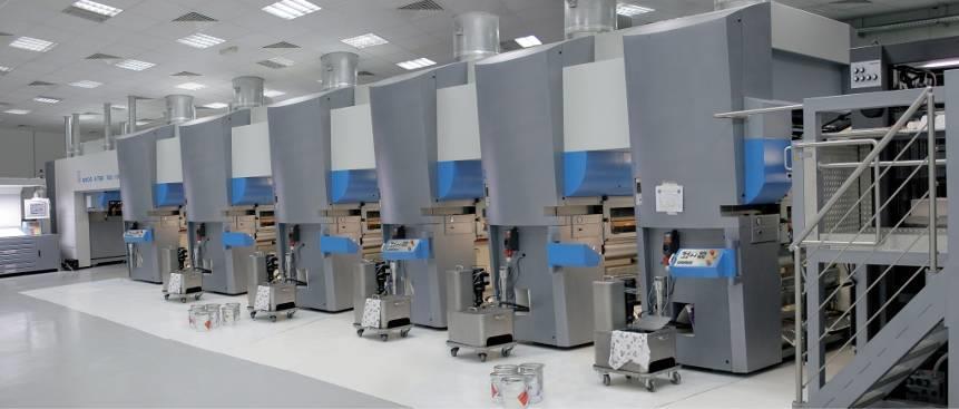 La impresión Premium de prensas de huecograbado alimentadas por papel abarca todo el rango de tintas de impresión: a base de agua, UV, convencionales y funcionales para la industria del cartón