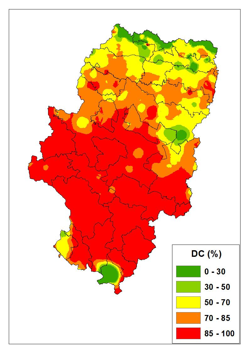 DC (Drought Code) Sequía acumulada Figura 8. Mapa de DC a 15 de noviembre de 2017 Figura 9.
