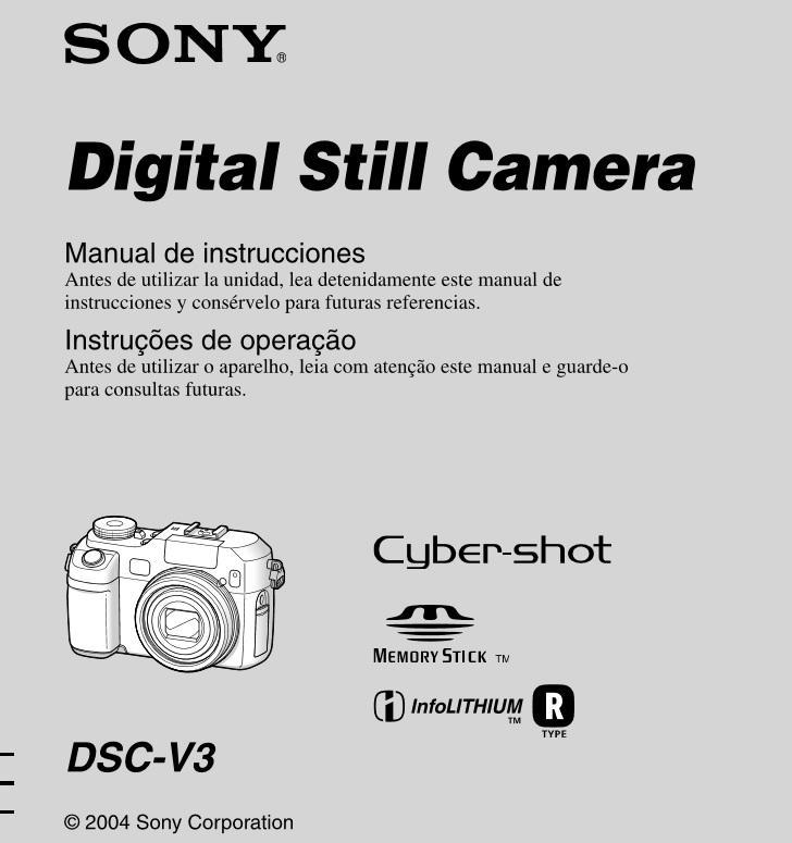 Sony Cybershot DSC-V3 Impreso Guía del usuario manual de instrucciones 156 páginas A5 