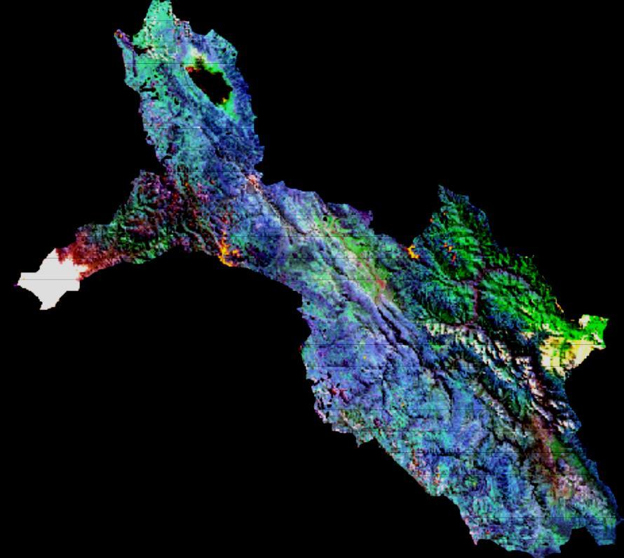 Imagen Satélite (Landsat 5) Cuencas MNT Precipitación