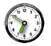 Contiene 12 horas. La manecilla corta u horario señala las horas. La manecilla larga o minutero indica los minutos.
