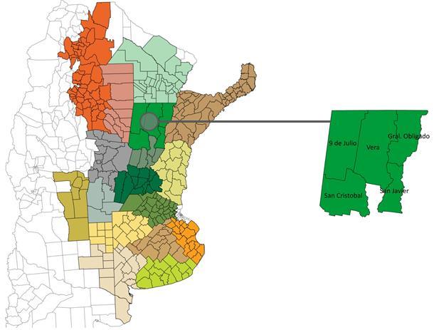 7 Zona V Norte (Norte de Santa Fe) Figura 7.1. Mapa a nivel país y referencia departamental de la zona Vn 7.