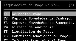 LIQUIDACION PAGOS NORMALES OPCION. Principal/ Personal/ Liquidación Pago Normal. DESCRIPCION.