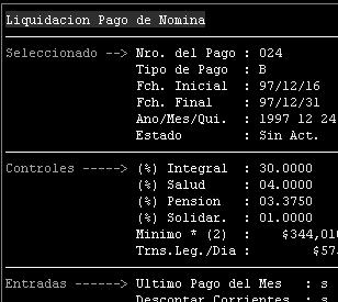 LIQUIDACION DE PAGO. OPCION. Principal/ Personal/ Liquidación Pago Normal/ Liquide Pago. DESCRIPCION.